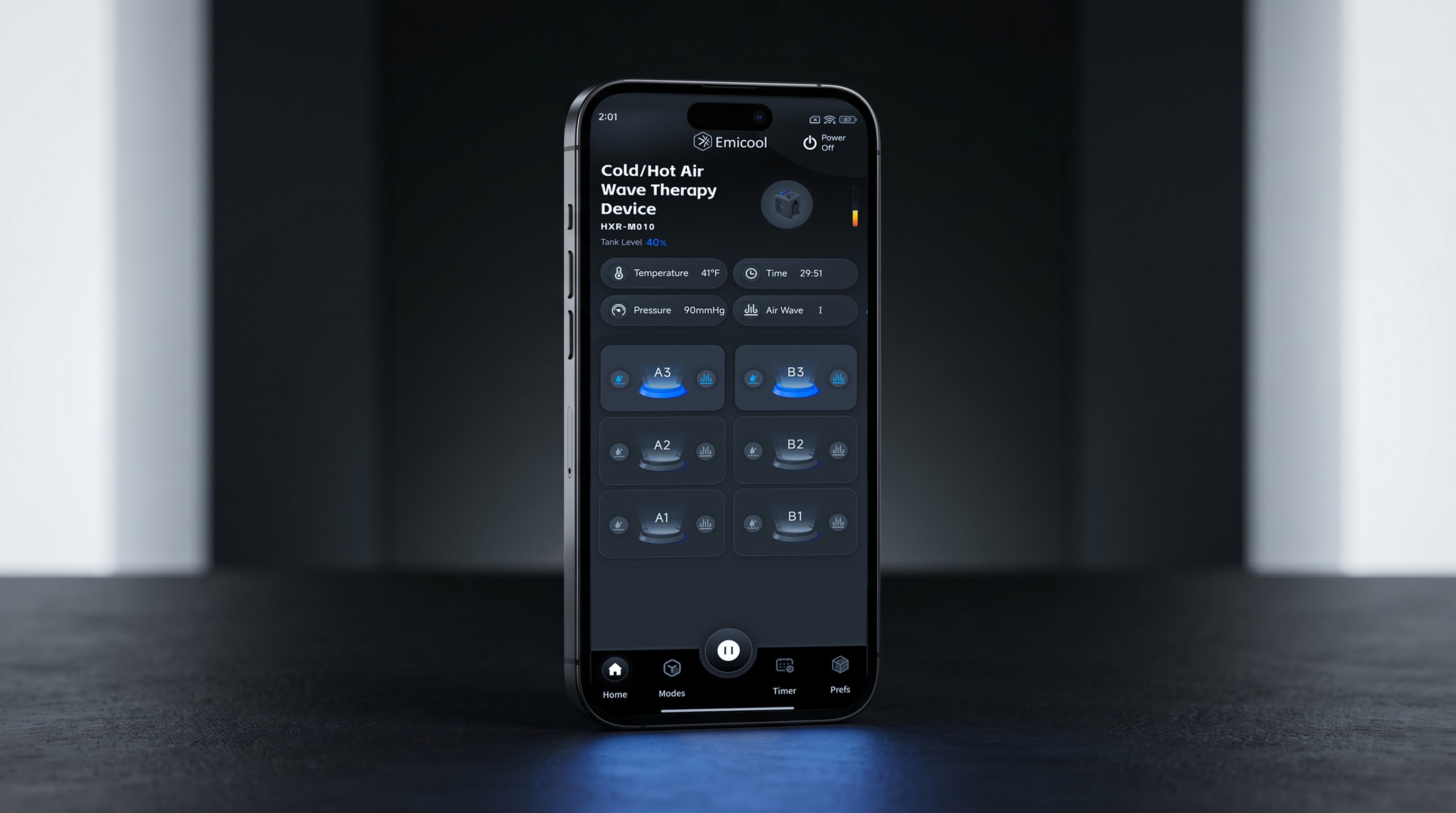 Emicool app interface